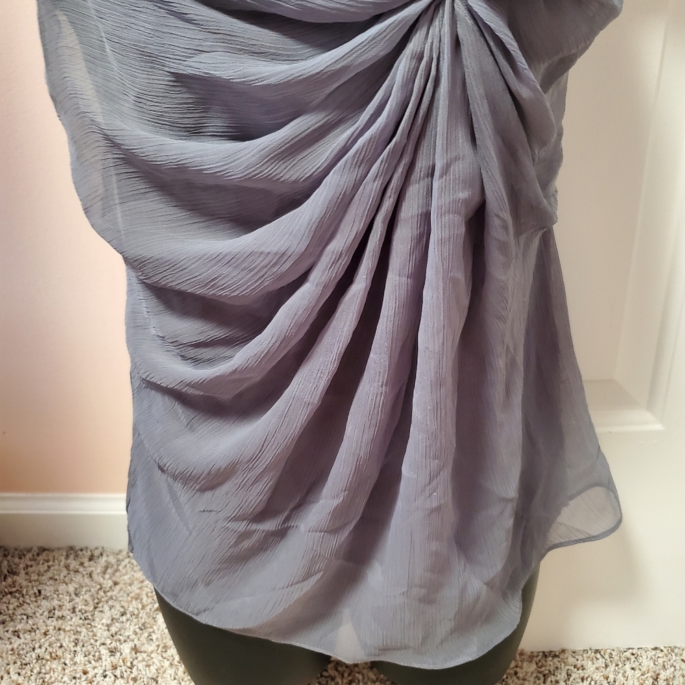 New York & Company Sleeveless Ruched Chiffon Top - Picture 4 of 13